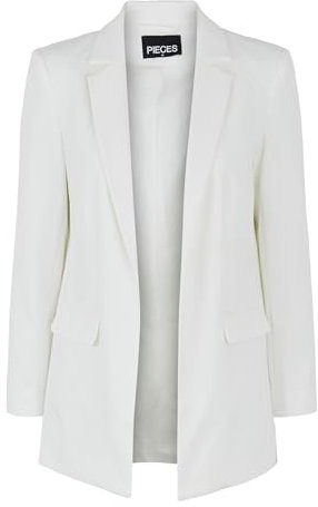 PIECES Pcbozzy Ls Loose Blazer Noos Bc, Blazer Mujer, Blanco (Cloud Dancer), XS