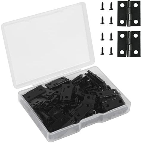 VIPMOON 70 Stück Mini-Scharniere,Kleine Retro Scharnier,schmuckscharniere,Türscharnier,mit 300 Schrauben,für Modellbau,Schrank,Schublade,Kabinett,24 x 15mm+18 x 15mm,Bronze