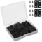 VIPMOON 50PCS Petites Charnieres Plates 18 * 15mm, Petite Charnière Noire avec 200 Vis pour boîte à bois, à Bijoux, à Tiroirs, à Pianos. Mini Charniere Modelisme Durable et robuste
