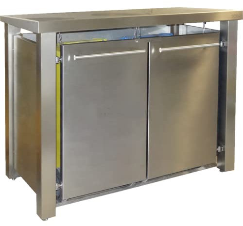 Edelstahl Mülltonnenbox für 2 Tonnen 120L mit Pultdach (ED11B), Mülltonnenhaus, Mülltonnenverkleidung