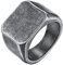 GoldChic Hip Hop Biker Ring Edelstahl Herren Männer Siegelring Quadrat Band Ring Punk Style Fingerring in Vintage Grau Ringgröße 72.8（23.1）für Freundschaftsring Ehering