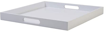 Gift Company Tablett Spa M, quadratisch, Serviertablett, Dekotablett, MDF, Weiß, 40 x 40 cm, 77851