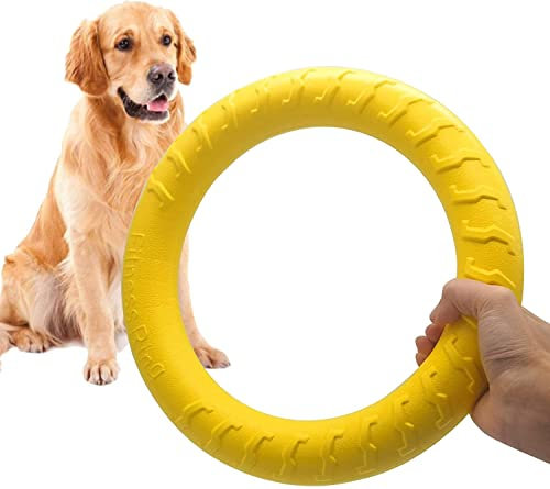 KOKSI Kauspielzeug für Hunde, Gummi, fliegender Ring, für kleine, mittelgroße und große Hunde, 18 cm