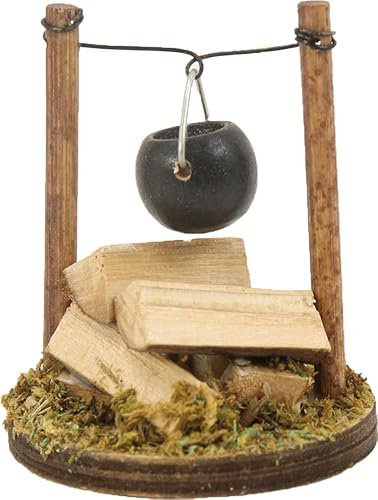 dekoprojekt Krippenzubehör Lagerfeuer mit Kessel 5,5 cm