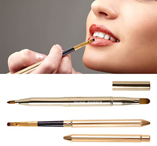 Einziehbarer Lippenpinsel, Tragbare Lippenpinsel, Lippenpinsel Einziehbar, Lippenpinsel, Tragbare Applikatoren für Lippenstift Lipgloss für Lippenstift und Lippenkontur, 2 Stück