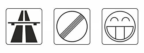 carstyling XXL Aufkleber Autobahn Freie Fahrt Smiley 70 x 190 mm
