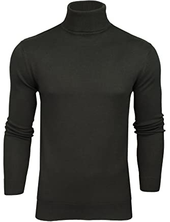 BRAVE SOUL Mens Polo Roll Neck Jumper Hume (Slate Grey - 4) L