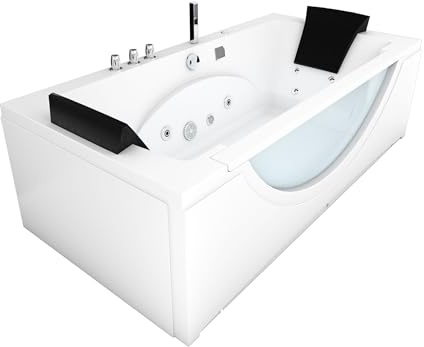 AcquaVapore Whirlpool Pool Badewanne Eckwanne Wanne W81-TH-C 180x90cm mit Farblichtherapie