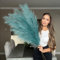 VOULUX Pampa artificial de pavo real extra grande, 3 tallos de 115 cm, 18 plumas artificiales decorativas para jarrones de suelo, plantas de pavo real, flores largas de pampas, P-01