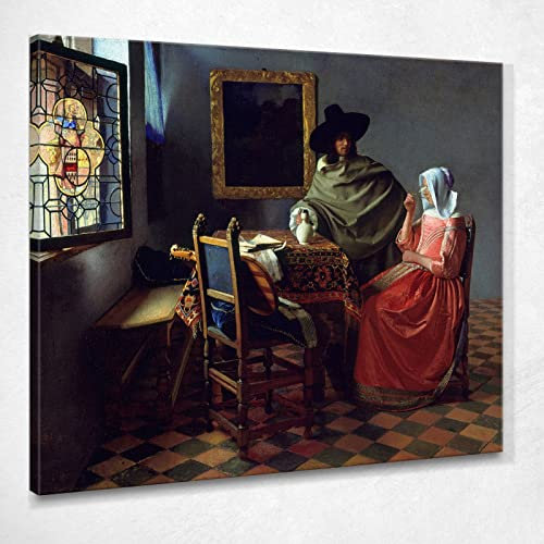 CheQuadro! Das Weinglas Vermeer Jan JV22, 100 x 90 cm