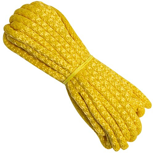 AERZETIX - C65330 - Corda intrecciata in polipropilene Ø10mm x 10m - resistenza ai raggi UV - ottima visibilità cinghia merceria tempo libero interno esterno giardinaggio - colore giallo