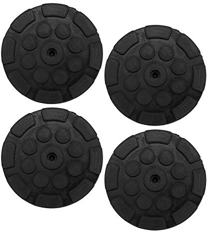 FTVOGUE 4 Pack Heavy Duty Round Car Lift Pads Black Rubber Compatible with Floor Jack and Utility Jack for Cars SUVs Trucks – Durable Non Slip Jack Pad Set for Vehicle Lifting Safety