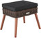tectake® Alu Poly Rattan Fußhocker mit Polster, 54,5 x 44,5 x 46,5 cm, Outdoor Möbel, Sitzbank, Fußauflage, Sitzhocker mit waschbarem Bezug, Hocker bis 150 kg für Garten, Terrasse, Balkon - braun