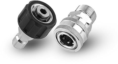 NQEUEPN Stainless Steel 14mm M22 Fast Connect Couplings Adapter Set for Pressure Washer Hoses