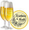 LALALO Leonardo Hochzeit Bierglas Geschenk-Set (2 St.) graviert, Biertulpe/Pilstulpe mit Gravur personalisiert als Hochzeitsgeschenk, Hochzeitstag, Standesamt (Rosenrausch)