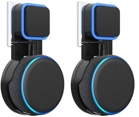 Cozycase Wandhalterung für (3. Generation) Halterung Ständer mit integriertem Kabelmanagement, Ideal für Küche, Bad und Schlafzimmer, Keine Schrauben notwendig (Schwarz -2Pack)