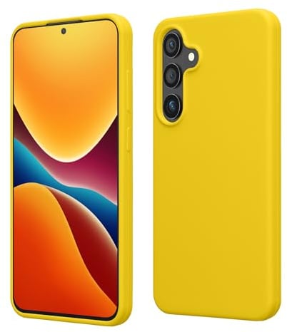 kwmobile Handyhülle für Samsung Galaxy S24 Hülle - Case Silikon - Kabelloses Laden - Schutzhülle Cover in Strahlend Gelb