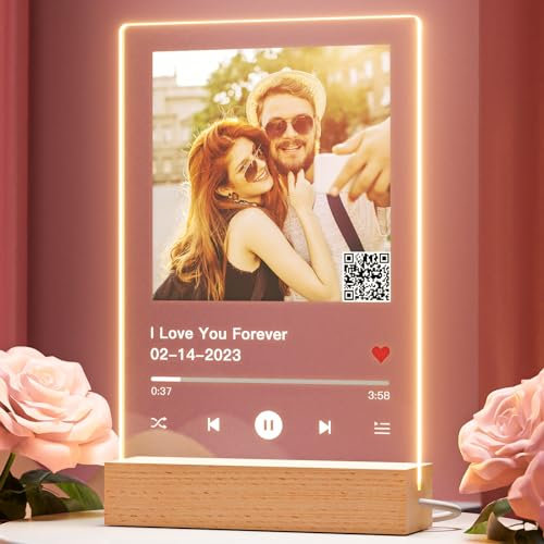 Greatminer Placa Spotify Personalizada con código QR - Regalo San Valentín para él y para Ella, Regalos Personalizados para Familiares, Amigos, Novios, Novias, Parejas, Amantes