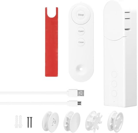 YIWENG BT Intelligenter Pull Bead Curtain Motor Elektrischer Rollo-Treiber Automatischer Öffner Keine Verkabelungsunterstützung APP-Fernbedienung Timer-Setup Temperaturerfassung Kompatibel mit