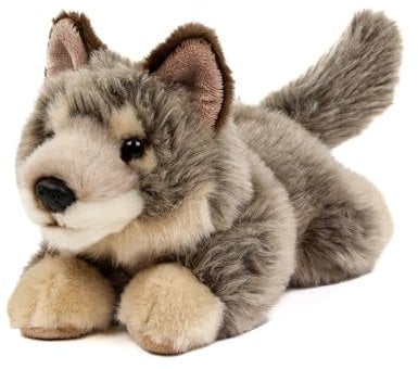 Teddys Rothenburg Kuscheltier Wolf liegend 20 cm Plüschwolf Plüschtier