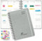 Kalender 2024 2025-Wochenplaner,Terminplaner A5 mit Hochwertiger Ledereinband, Spiralbindung, einfaches Umblättern und flaches Auflegen, Taschenkalender für Büros, Schulen, Organisatoren (Dunkelgrau)