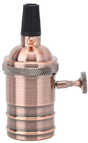 E27 Light Socket 110~130V Vintage Ceiling Light Wall Lamp Bulb Holder Socket with Switch for Home Office Lighting and Decoration(Red bronze)