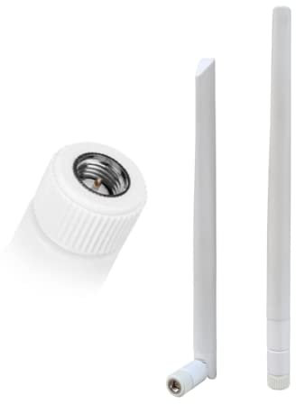 Pair of UniteCom 4G/5G Terminal Antenna with 90° Foldable SMA Male Connector, 5dBi Gain, Omni-directional, Removable Mobile Cellular LTE Router Aerials, Wireless Internet, Vodafone EE O2 Three (White)