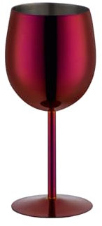 SBOMHS Rotweingläser mit Stiel 1 Stück Weißweingläser ca.350ml Weingläser aus 18/10 Edelstahl Kelch Gläser für Cocktails Champagner Whiskey Biergläser (Lila)