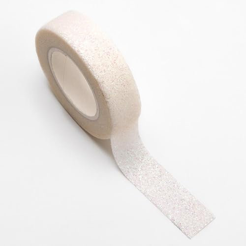 Italian Options Nastro adesivo washi glitterato bianco (15 mm x 5 metri)