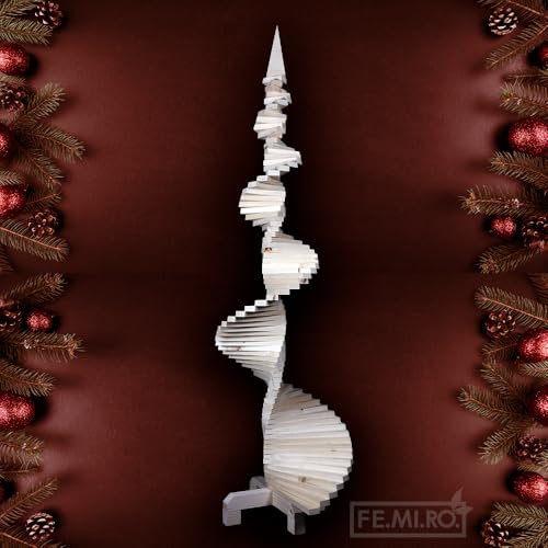Albero di Natale Slim in Legno alto 200 cm - Design Sottile, elegante e minimale per Decorazioni Natalizie Moderne. Si può addobbare e personalizzare
