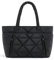 bagsmart Damen Tragetasche Laptoptaschen Einkaufstasche, 20L Gesteppte Umhängetasche mit Mehreren Fächern, Reißverschluss und Gepäckgurt für Reisen, Arbeiten, Studium und Strandurlaub, Schwarz
