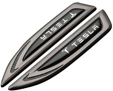 LOPAMCGH Car Emblems for Tesla Model 3 Model S Model X Model Y, Car Emblem Badge Sticker, Front Rear Grill Badge Car Decal Emblem Badge Letters Number Sticker Car Body Styling Accessories,A Black