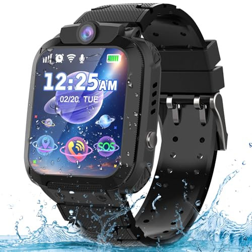 Smooce Smartwatch Bambini, GPS Smartwatch per Bambini con Telefono Voice Chat SOS fotocamera puzzle gioco sveglia, smartwatch bambini ragazzi e ragazze 4-12 anni