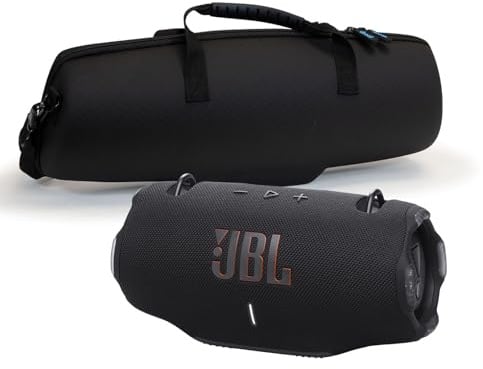 JBL Xtreme 4 Black Portable Bluetooth Speaker w/divvi! Hardshell Case Bundle