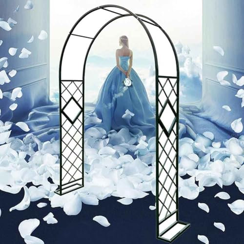 Arche de jardin en métal pour plantes grimpantes - Pergola robuste avec revêtement en poudre - Finition verte - Arche de jardin pour roses et vignes - 180 x 230 cm