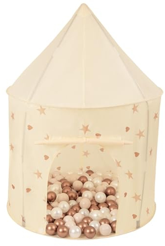 Selonis Play Tent For Kids Pavilion Playhouse Children Play Tent 100X130cm/200 Balls For Babies And Toddlers Pop Up Play For Indoor And Outdoor, Light Beige: Pastel Beige/Copper/Pearl
