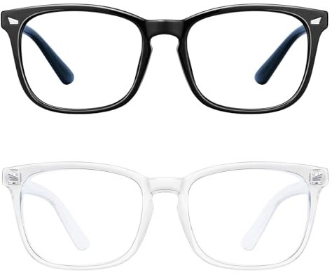 LIURFLNC 2 Pack Anti Blaues Fake Brille, Blaulichtfilter Brille Damen, Blaulichtfilter Brille Herren für Computerspiele Telefone, Blaulichtfilter Brille Unisex Schützt Die Augen und Lindert Müdigkeit