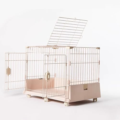 Freigehege für Kaninchen Innen mit Dach Offen, Freilaufgehege Kaninchen mit Boden Leicht zu Reinigen, Chinchilla Käfig fürs Haus Oder Die Garage(86 * 61 * 69CM)