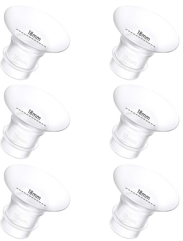 6Pcs Breast Pump Flange Insert 18mm Compatible with Momcozy/Spectra/Medela/eufy/Elvie/Lansinoh/Paruu P10 Breast Pump, Fit for Momcozy M5/M9/M6/V2 Pro/V2 pro/S12 Pro/eufy E10 S1 S1 Pro, 24mm Flange