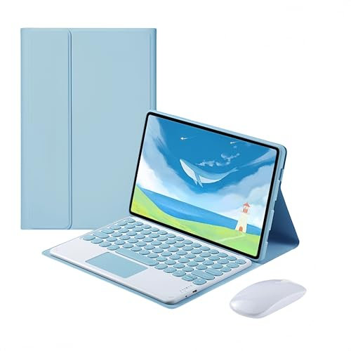 Tablet Keyboard Case for Honor Pad 8 12-Inch - 2022 (QWERTY Layout),Smart Cover Magnetic with Removable Wireless Bluetooth Keyboard With multi-function touchpad(Blue)