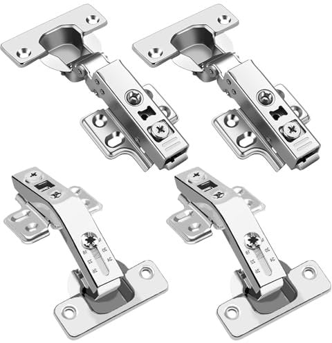 deegbbyi 4 Piezas Bisagras Puertas Cocina, Bisagras Armarios y Muebles Cocina de 110° amortiguadas con Freno, Cazoleta 35 mm Rectas y Cierre Suave, para Portones Interiores, Muebles