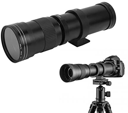 Lente de Zoom Manual de Sustvita para Pentax, 420-800 mm f / 8.3-16 Lente súper teleobjetivo, Cuerpo de aleación de Aluminio, Compatible con Montura T2, Agradable para Eventos