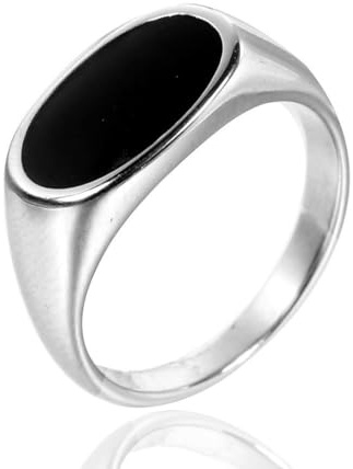 Fashion men's rings glossy face epoxy glue stainless steel for men and women