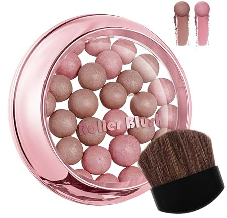 GkgWuxf Rougepuder, Gesichts-Make-up unter den Augen, Rouge-Bälle – Aufhellende Kosmetik für empfindliche, trockene, fettige Frauen, reife Mädchen, Reisen, Date, Party, Club, Abend, Geburtstag, Urlaub