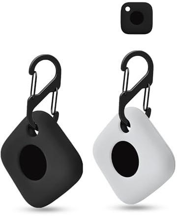 2 pack Silicone Case for Tile by Life360 Mate/Tile Mate (2022) Anti-Loss Tracker,daunke Full Protection Cover(suitable for Elderly,Pets,Backpack,Luggage,Kids,Keys) Scratch-Resistant,Black and White.