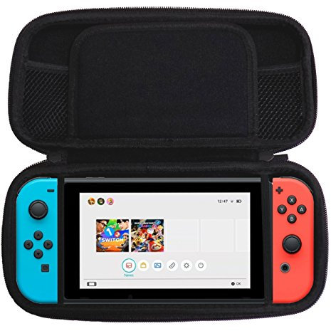 Slabo Schutzhülle für Nintendo Switch | Nintendo Switch Lite Schutztasche Tragetasche Case aus robusten Eva-Material - GRAU | SCHWARZ