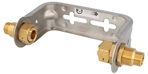 JS Wasserzähler-Bügel für Einstrahlzähler mit Baulänge 80 mm - nicht verstellbar - Edelstahl
