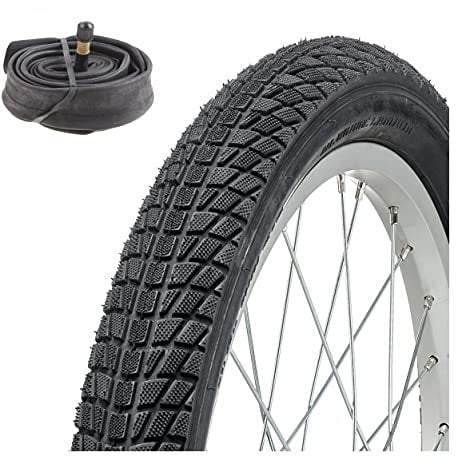 RV-Parts Fahrradreifen 18 Zoll 200 mm City inkl. Schlauch mit AV Ventil, Schwarz
