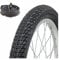 RV-Parts Fahrradreifen 18 Zoll 200 mm City inkl. Schlauch mit AV Ventil, Schwarz