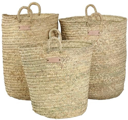Bohome Living - Panier de Rangement Osier, Panier Linge Sale Naturel, Panier à Jouets (L 60cm)